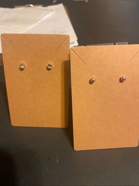 Minimal Gold and Rhinestone Stud Earring Set - 2 Pairs